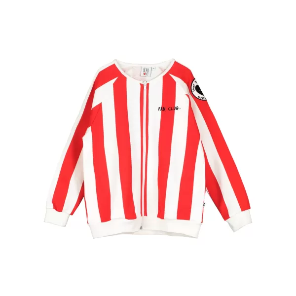 New Beau Loves Zip Jacket, Ecru/Tomato Red, Fresh Air Club