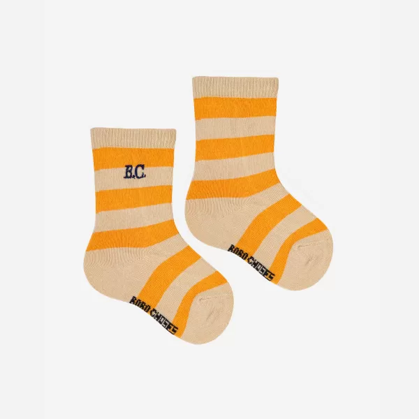 Best Sale Bobo Choses Baby Yellow Stripes Long Socks