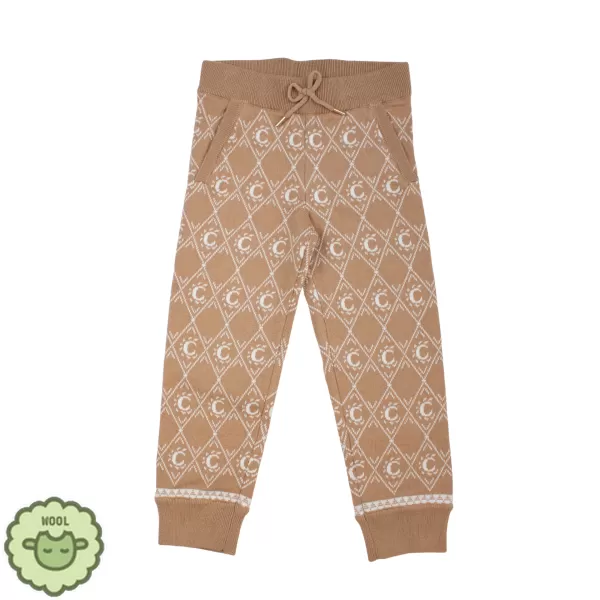 Outlet Chloé Kids Chloe Kids Girls Beige Logo Knit Pants