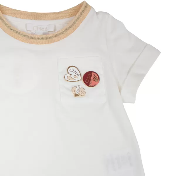 Cheap Chloé Kids Chloe Kids Girls Button Pocket T-Shirt