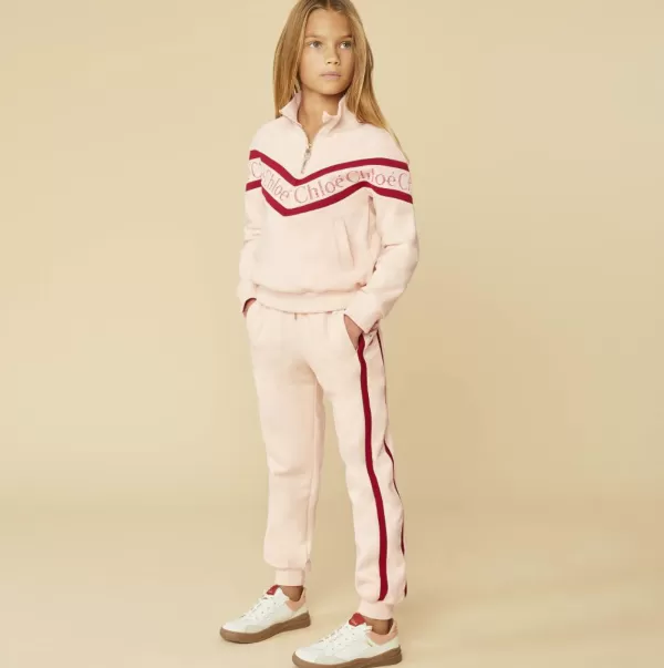 Cheap Chloé Kids Chloe Kids Girls Pink Logo Sweatpants