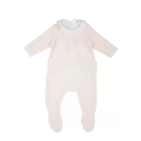 Best Sale Chloé Kids Chloe Kids Long Sleeve Percalec Collar Baby Footie