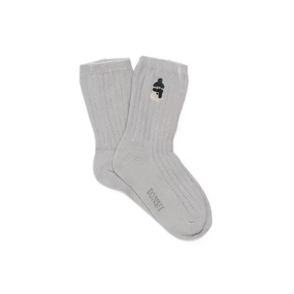 Fashion Donsje Lala Socks | Snowman | Soft Grey