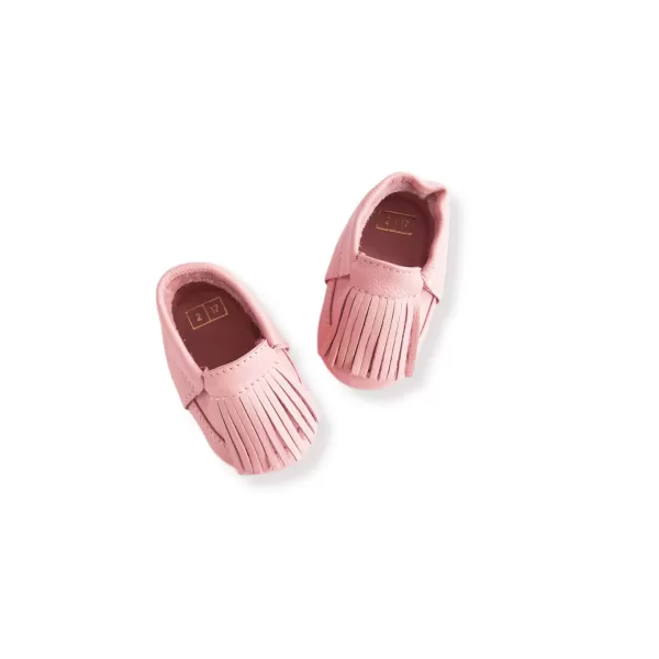 Best Sale ili + charlie Fringe Leather Moccasin Pink* Final Sale