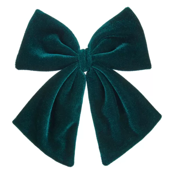 Sale Mimi&Lula Forest Green Velvet Bow Clip