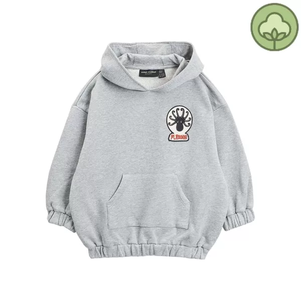 Best Mini Rodini Octopus Kids Hoodie Grey Melange