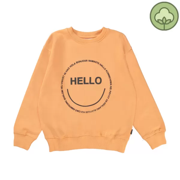 Cheap Molo Kids Memphis Papaya Orange Unisex Sweatshirt