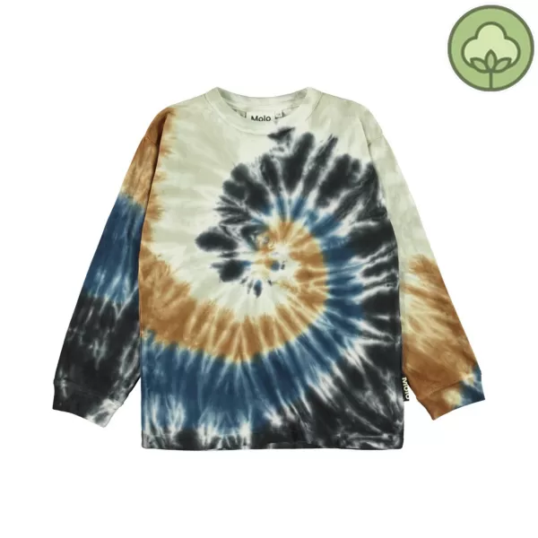 Shop Molo Kids Rube Dark Blue Swirl Long Sleeve Top