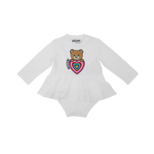 Cheap Moschino Baby Sweet Heart Bear Printed Bodysuit