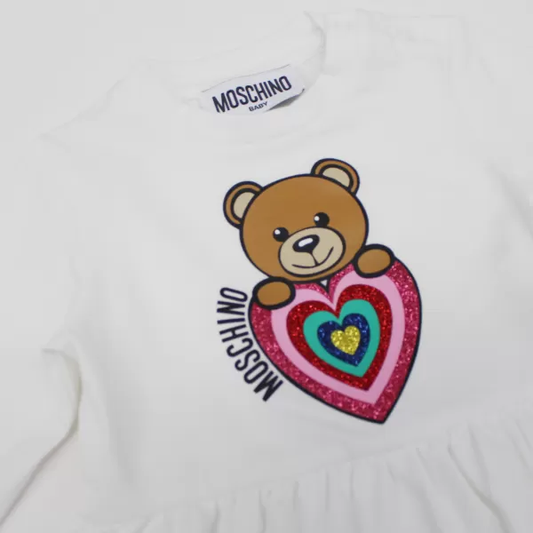 Cheap Moschino Baby Sweet Heart Bear Printed Bodysuit