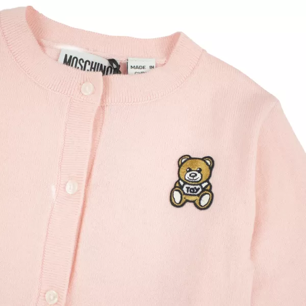 Cheap Moschino Kids Baby Cotton Cardigan Bear Batch Pink