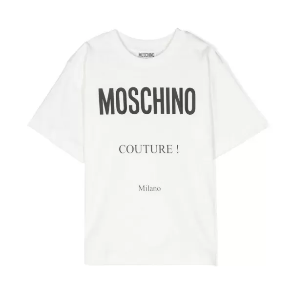 Cheap Moschino Kids Logo Print Crew-Neck T-Shirt