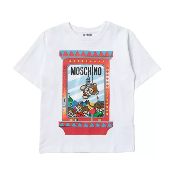 Best Sale Moschino Kids White Cotton Fairground Logo Maxi T-Shirt