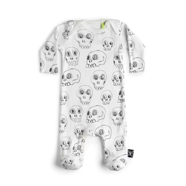 Shop Nununu World Baby Scribbled Skulls Footed Overall