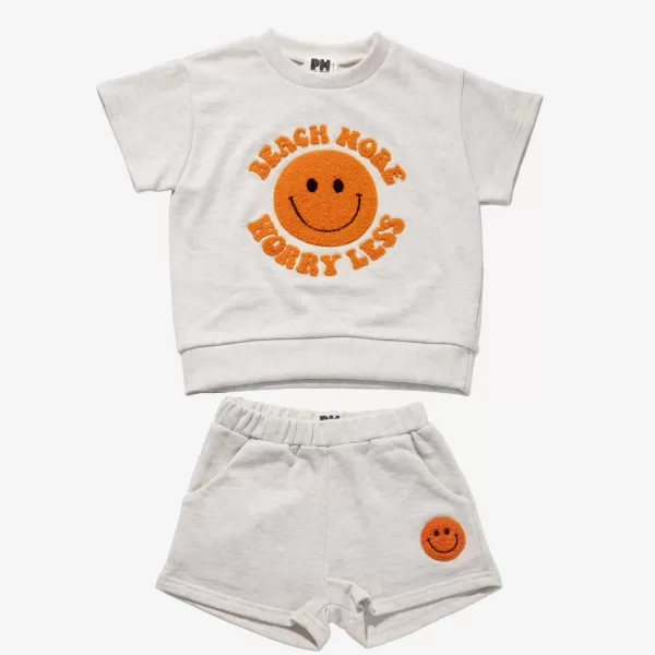 Cheap Petite Hailey Patch Sweatshirt Set Smile