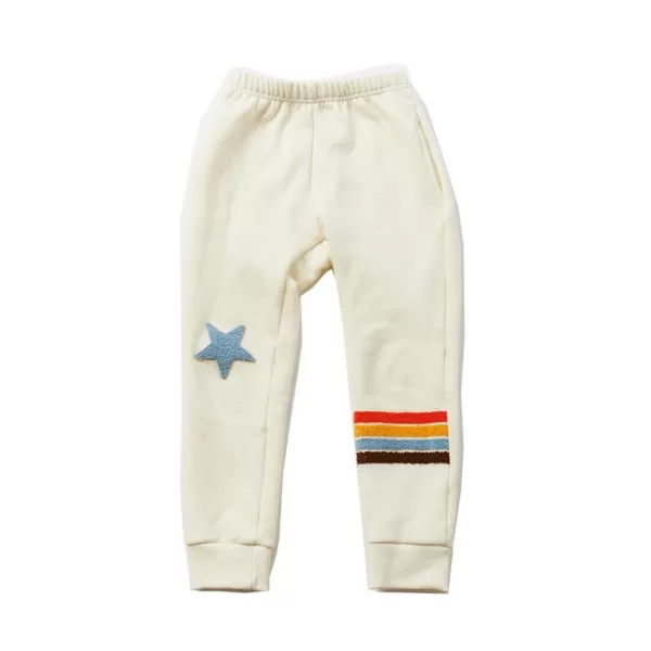 Best Petite Hailey Rainbow Star Sweatpants White