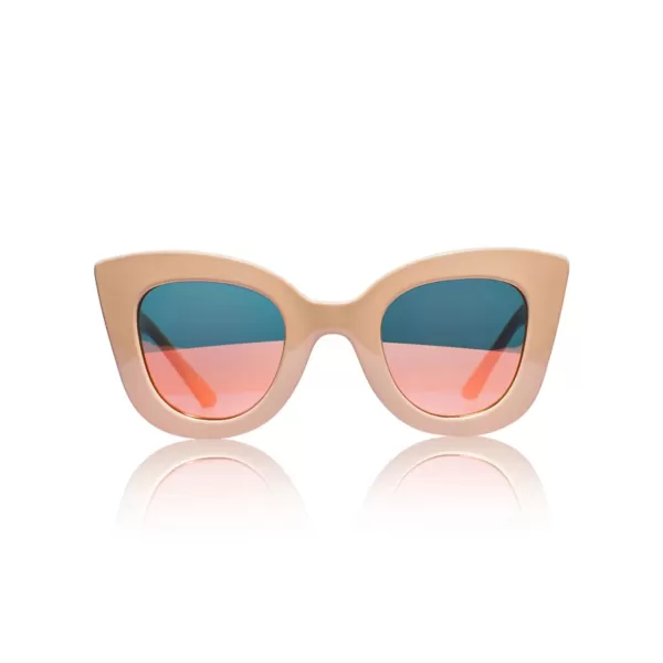 Fashion Sons + Daughters Eyewear Cat Cat Sunglasses- Tan W/Mirrow