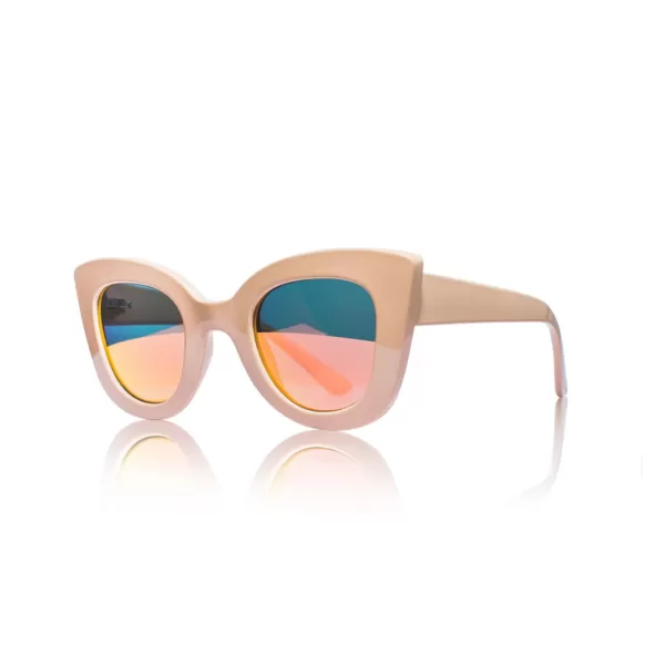 Fashion Sons + Daughters Eyewear Cat Cat Sunglasses- Tan W/Mirrow