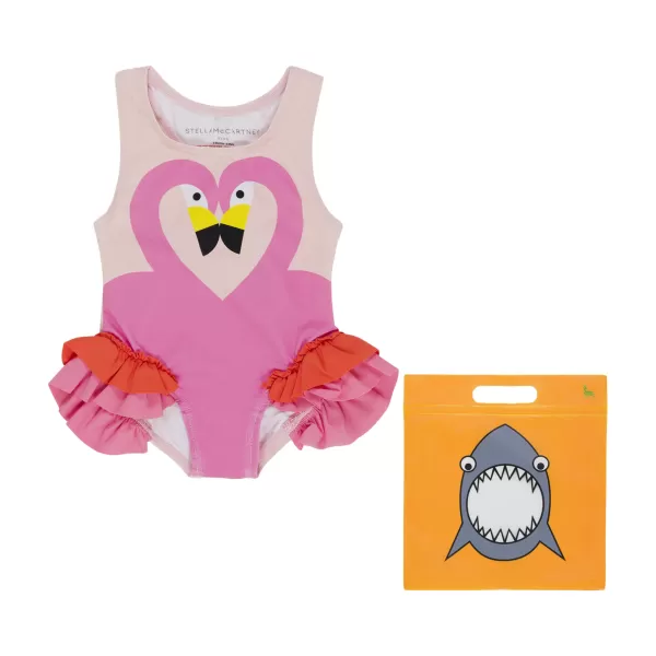 Flash Sale Stella McCarney Kids Stella Mccartney Kids Baby Girl Flamingo Frill Swimsuit Pink