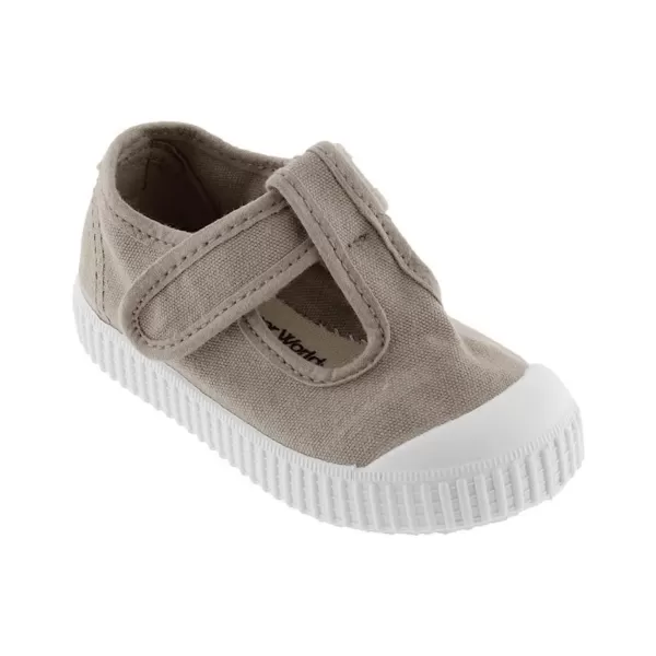 Best Sale Victoria Kids Canvas T-Strap Beige